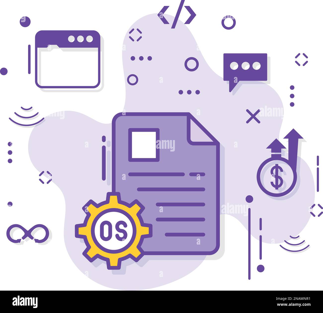 Interface OS Vector Icon Design, Cloud computing et services d'hébergement Internet Symbol, System Operation Sign, Executable File stock Illustration Illustration de Vecteur