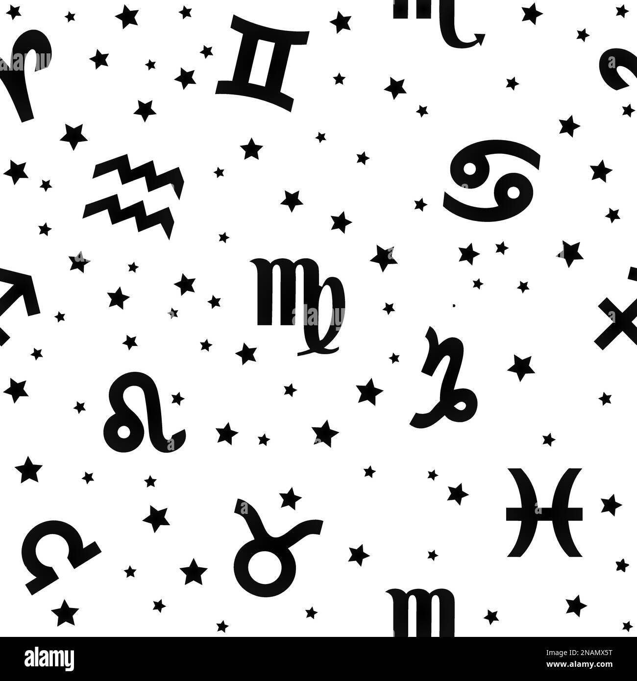 Fond plat avec des signes du zodiaque. Astrologie modèle sans couture avec signes du zodiaque Illustration de Vecteur