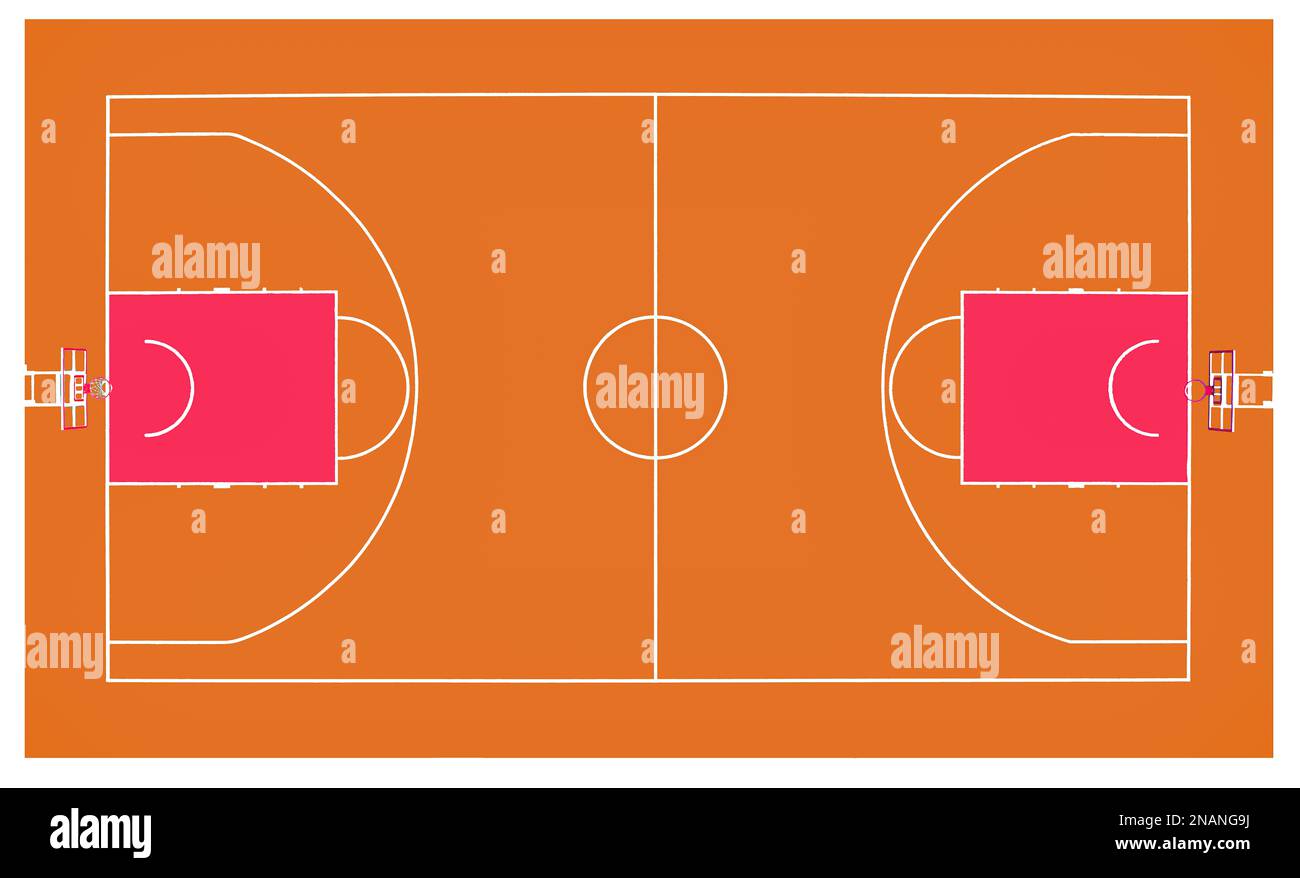 vue sur le terrain de basket-ball depuis drone Banque D'Images