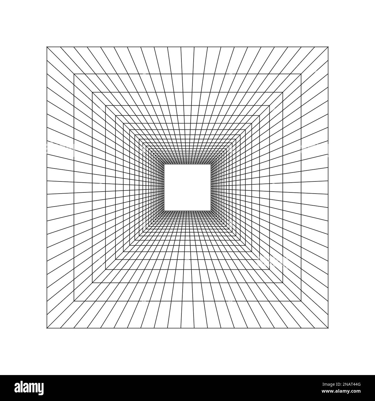 Pièce, hall, studio ou élément filaire du portail en perspective. Structure de grille de boîte. Maillage en 3D dimensions. Ingénierie, architecture ou schéma technique Illustration de Vecteur