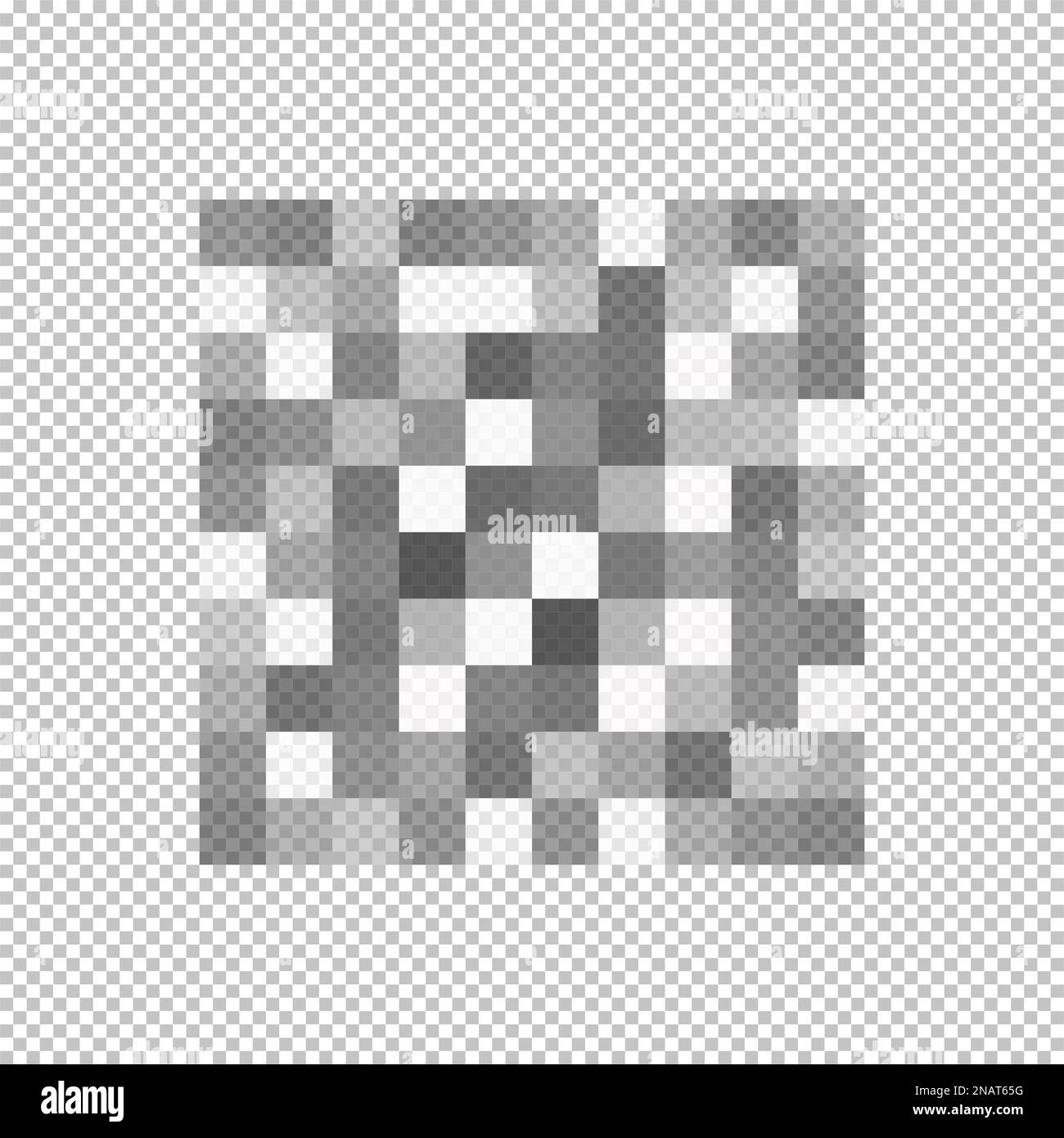 Effet de flou censor sur fond transparent. Motif à carreaux gris. Texture de mosaïque de pixels pour masquer le texte, l'image ou autre interdit ou confidentialité Illustration de Vecteur