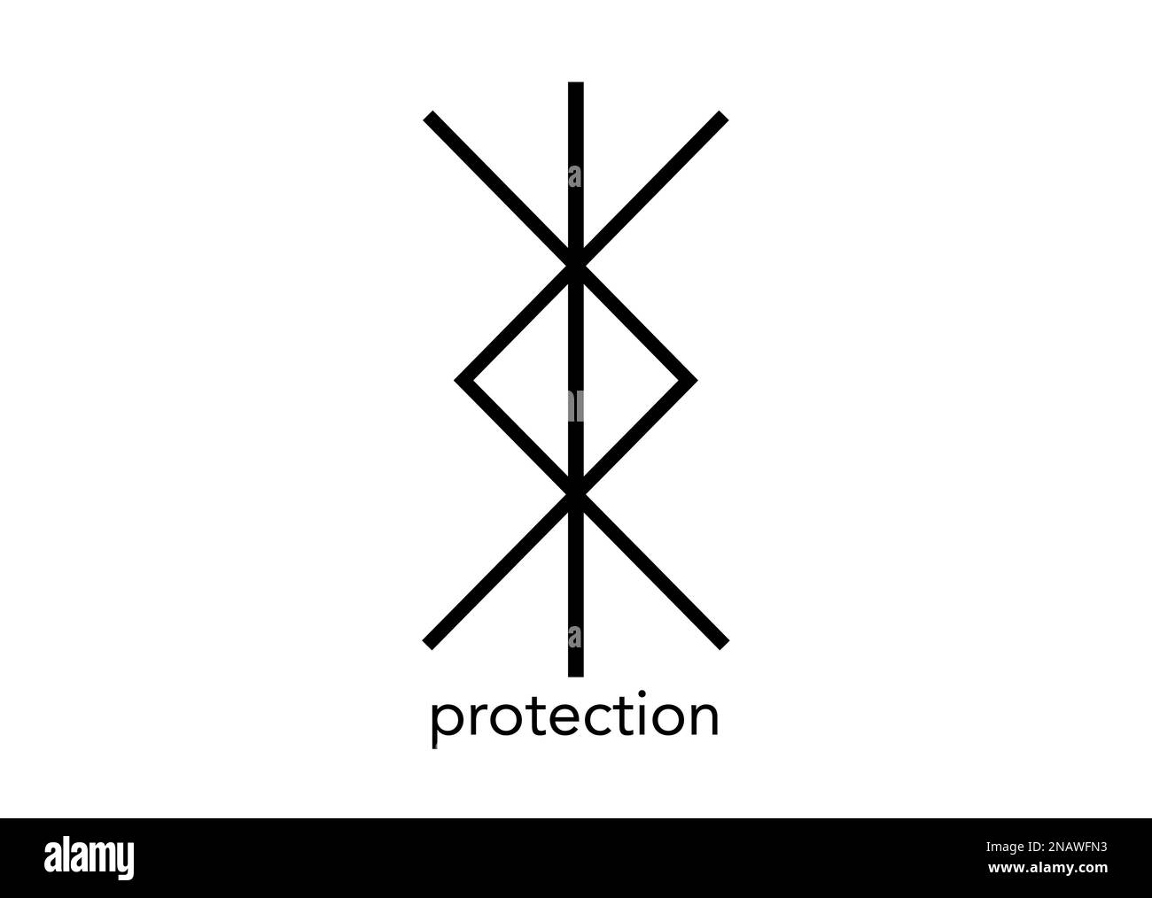 Symbole Norse pour la protection, Nordic viking bind rune Magic script tatouage, logo mystique signe illustration vectorielle isolée sur fond blanc Illustration de Vecteur