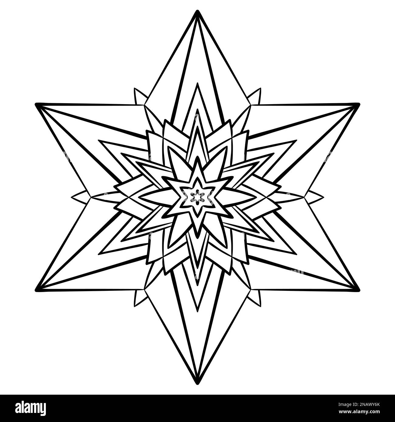 Page de coloriage de mandala de fleur. Forme florale symétrique simple pour une coloration attentive Illustration de Vecteur