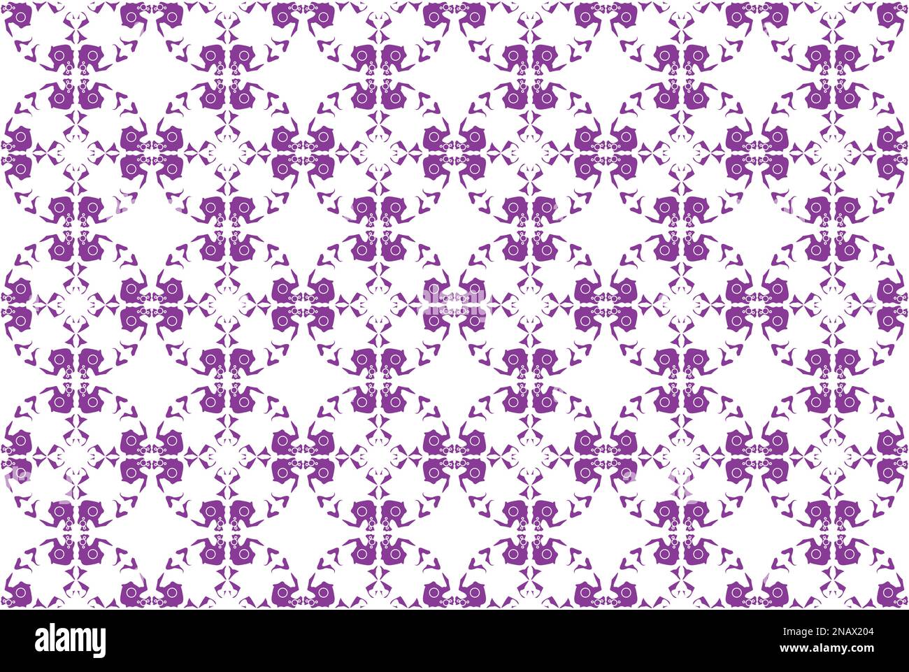 décoration géométrique florale moderne sur fond violet. Illustration vectorielle transparente. Pour le design intérieur, le papier peint Illustration de Vecteur