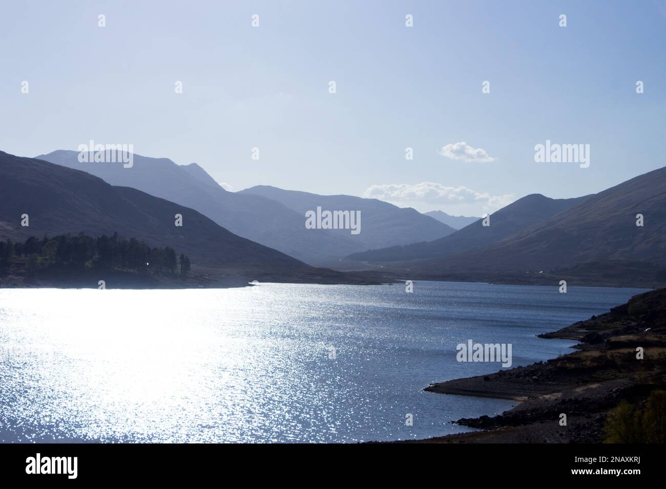Paysage en bleu Banque D'Images