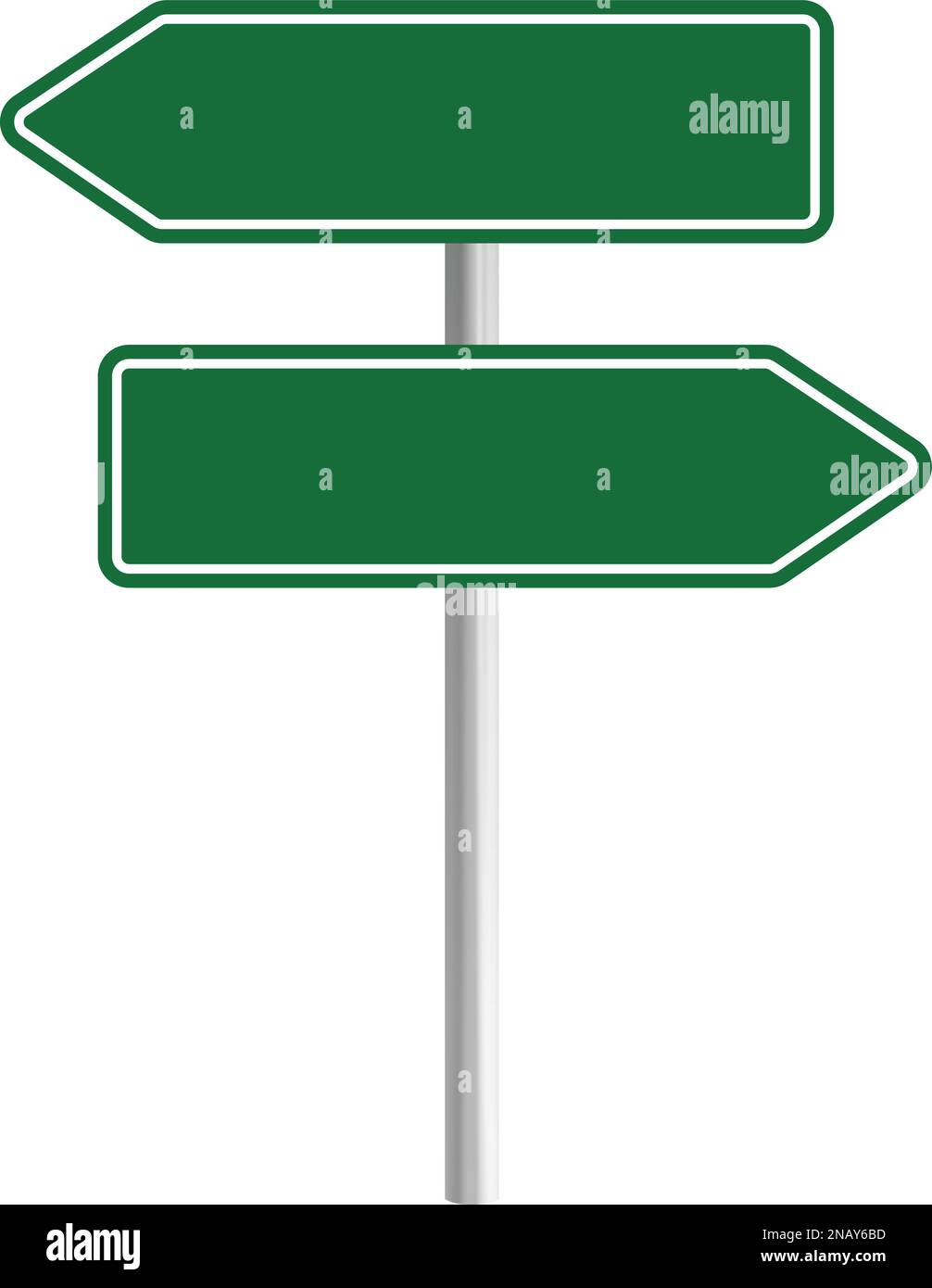 Panneau vert de signalisation routière. Tableau vierge avec emplacement pour le texte. Danger, vide, avertissement, signes vides. Maquette du panneau de signalisation routière. Conseils de transport Illustration de Vecteur