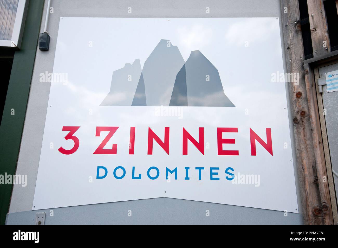 3 logo Zinnen (Tre Cime), vallée de la Pusteria, Trentin-Haut-Adige, Italie Banque D'Images