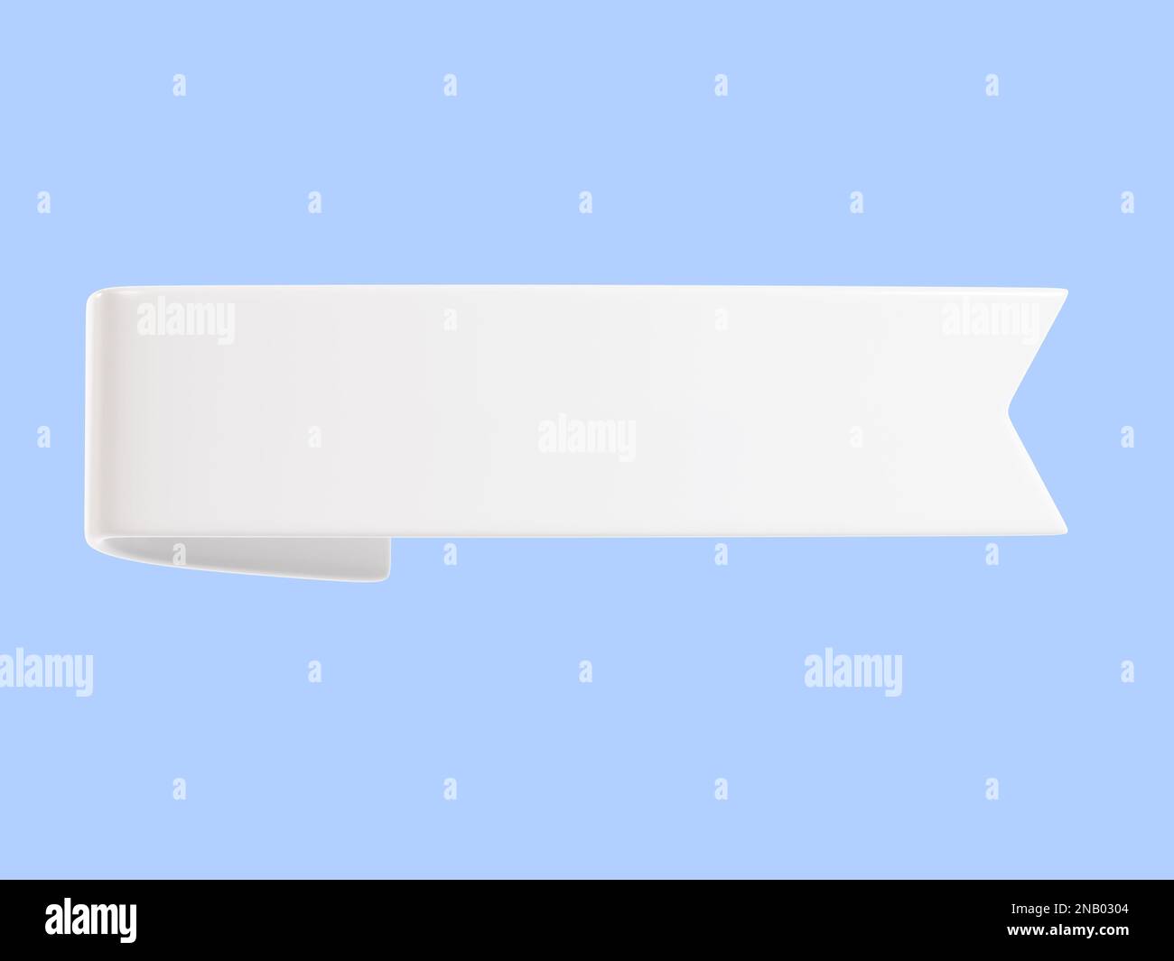 Illustration du rendu de la bannière ruban blanche 3D - simple étiquette ou étiquette de texte pour la vente et le message de promotion. Banque D'Images
