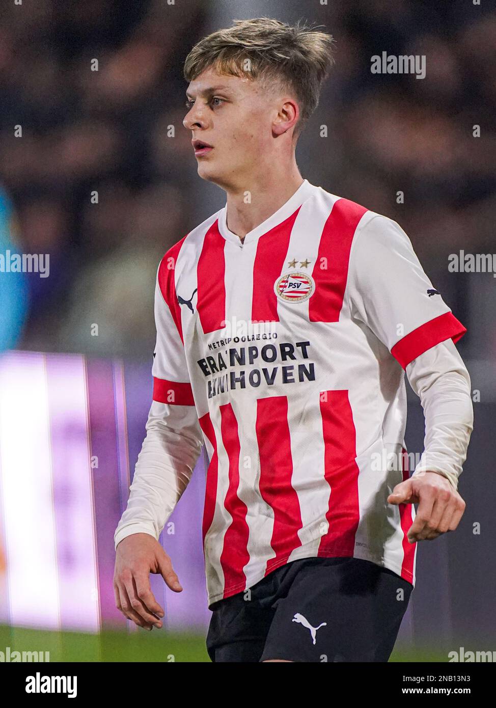 EINDHOVEN, PAYS-BAS - FÉVRIER 13 : Renzo Tytens du PSV U23 pendant le match néerlandais de Keukenkampioendivisiie entre Jong PSV et l'ADO Den Haag au campus de Herdgang sur 13 février 2023 à Eindhoven, pays-Bas (photo de Joris Verwijst/Orange Pictures) Banque D'Images