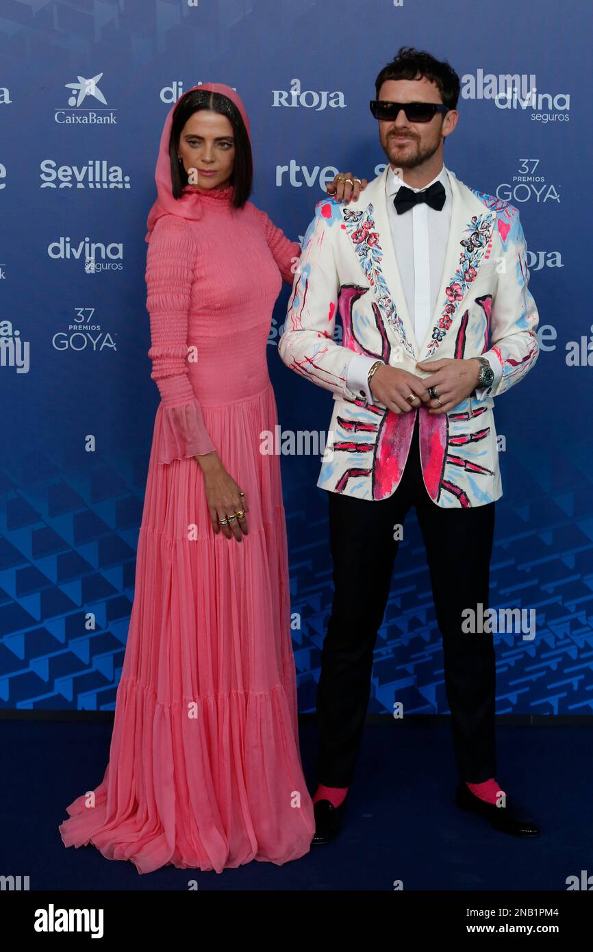 Séville, Espagne. 11th févr. 2023. Macarena Gomez et Aldo Comas assistent au tapis rouge des Goya Awards 2023 au FIBES Conference and Exhibition Centre on 11 février 2023 à Séville, Espagne. (Photo de David Carbajo/NurPhoto) Credit: NurPhoto SRL/Alay Live News Banque D'Images