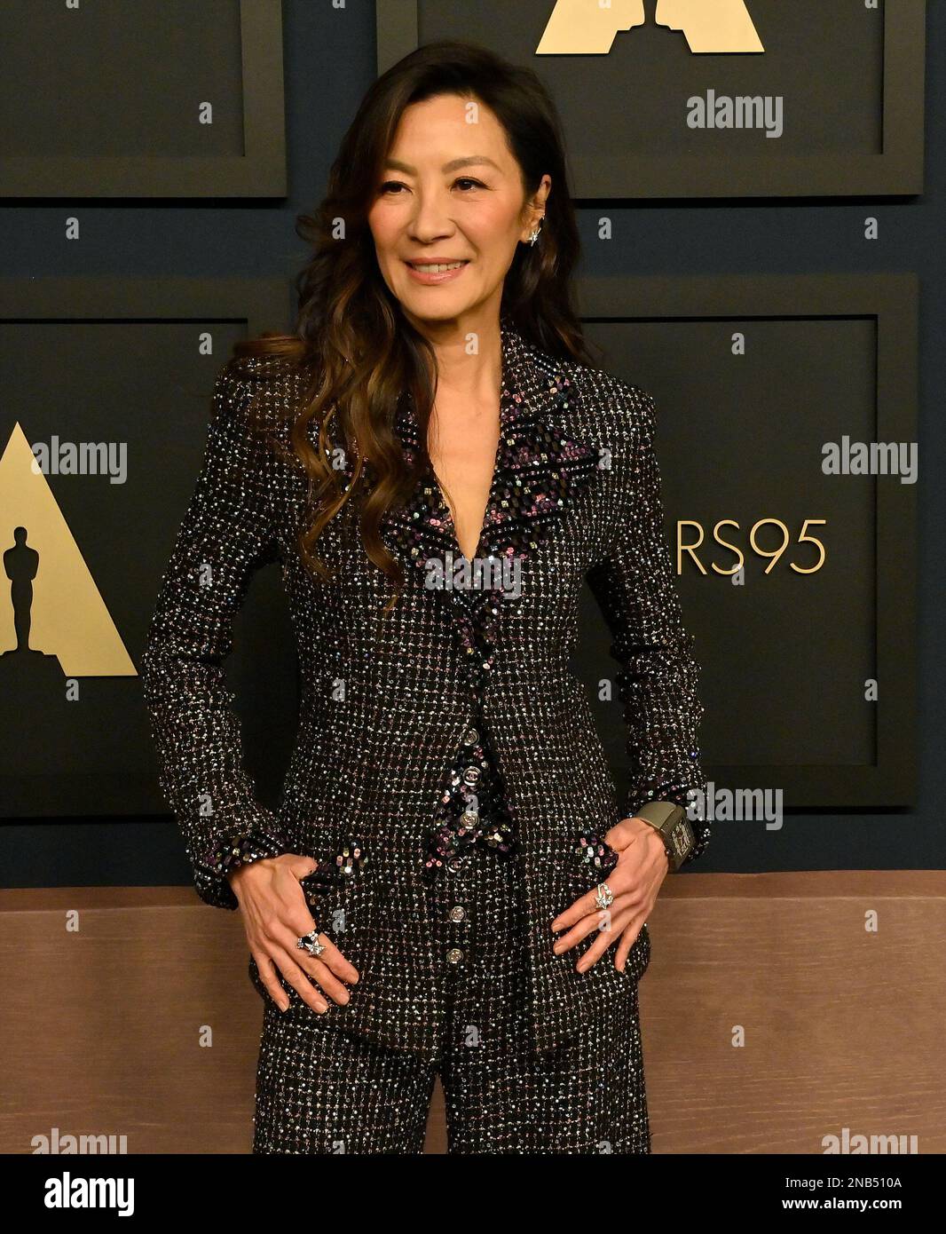 Beverly Hills, États-Unis. 13th févr. 2023. Michelle Yeoh assiste lundi au déjeuner annuel des Oscars en 95th au Beverly Hilton de Beverly Hills, en Californie, à 13 février 2023. Photo de Jim Ruymen/UPI crédit: UPI/Alay Live News Banque D'Images