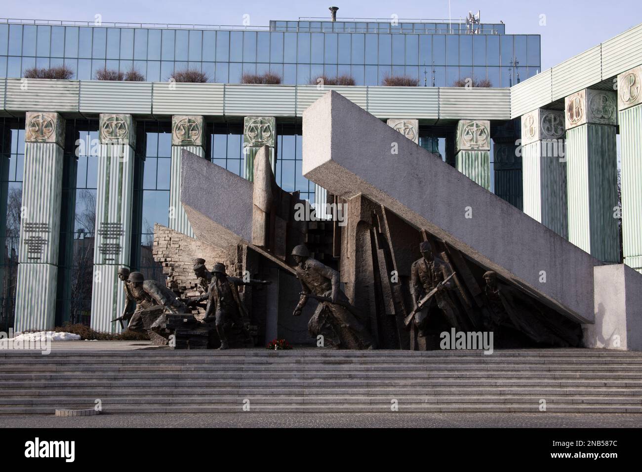 Monument du soulèvement de Varsovie n place Krasiński à Varsovie Pologne Banque D'Images
