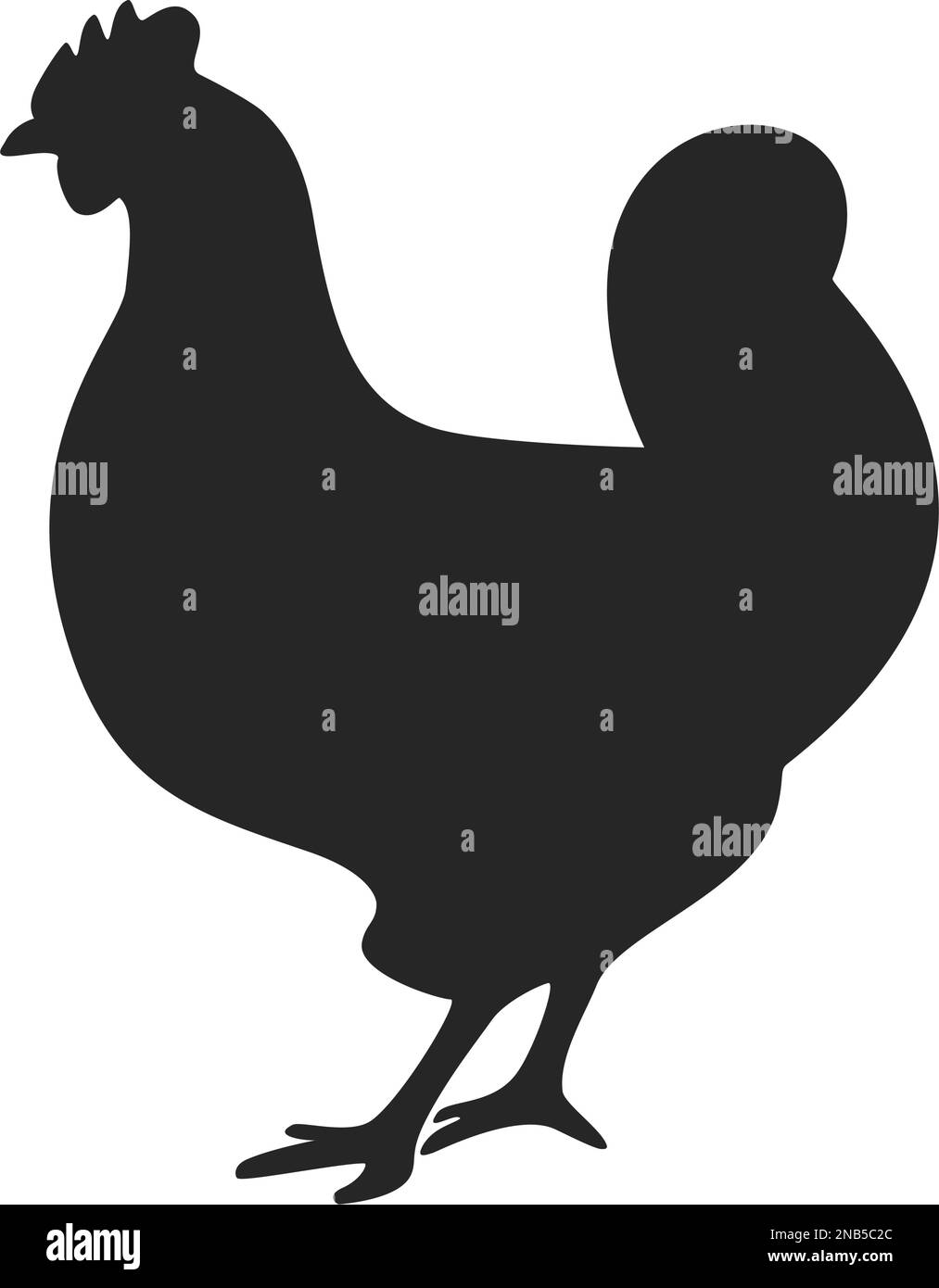 Poulet ou poule dans un simple vecteur de silhouette Illustration de Vecteur