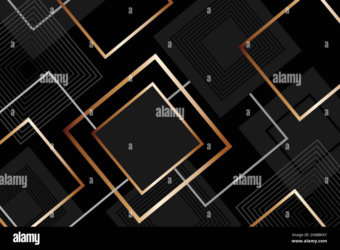 Arrière-plan de luxe abstrait noir et or. Calques superposés décor lignes dorées illustration vectorielle Illustration de Vecteur