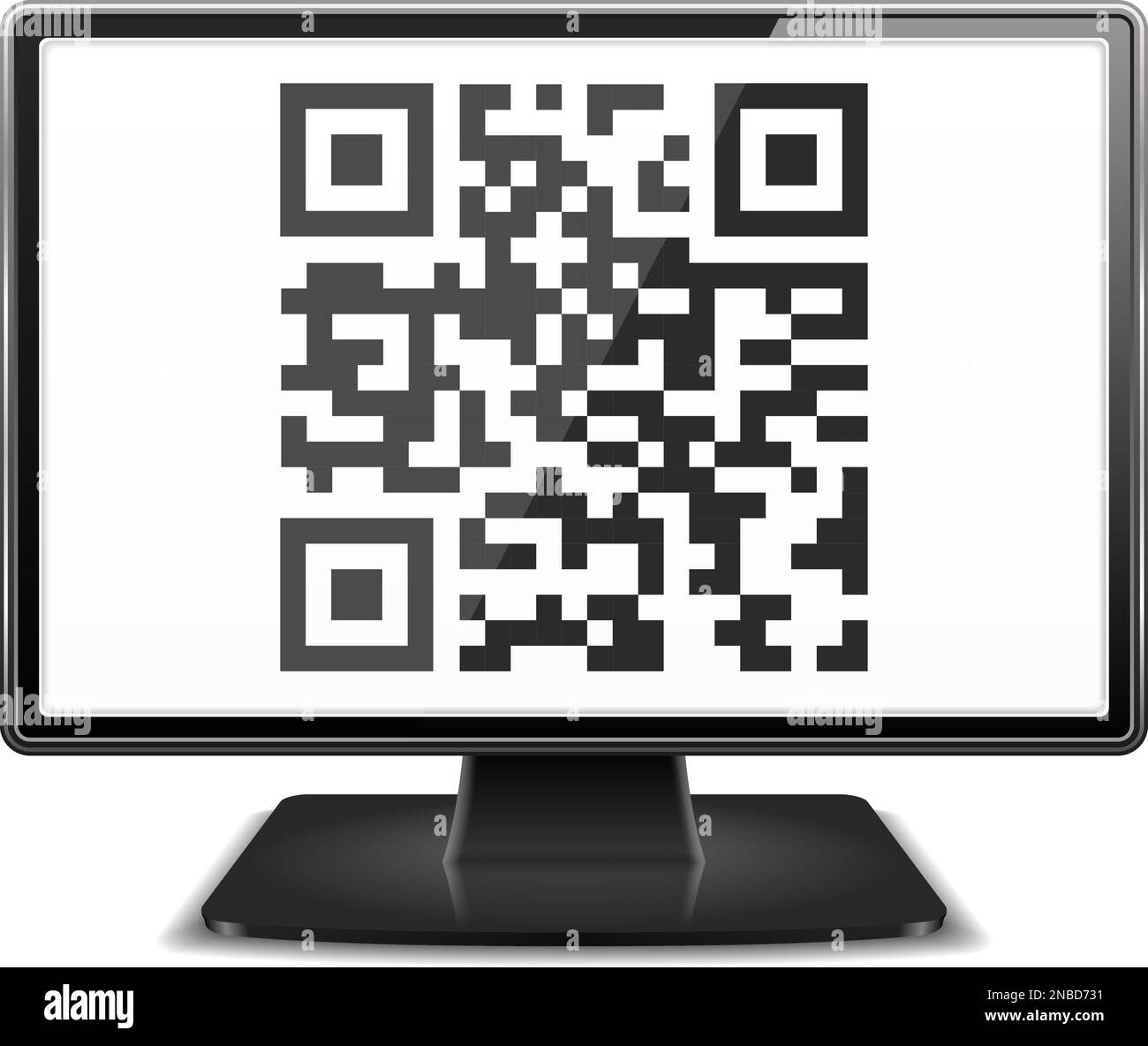 Code QR sur l'écran de l'écran de l'ordinateur, illustration du vecteur eps10 Illustration de Vecteur