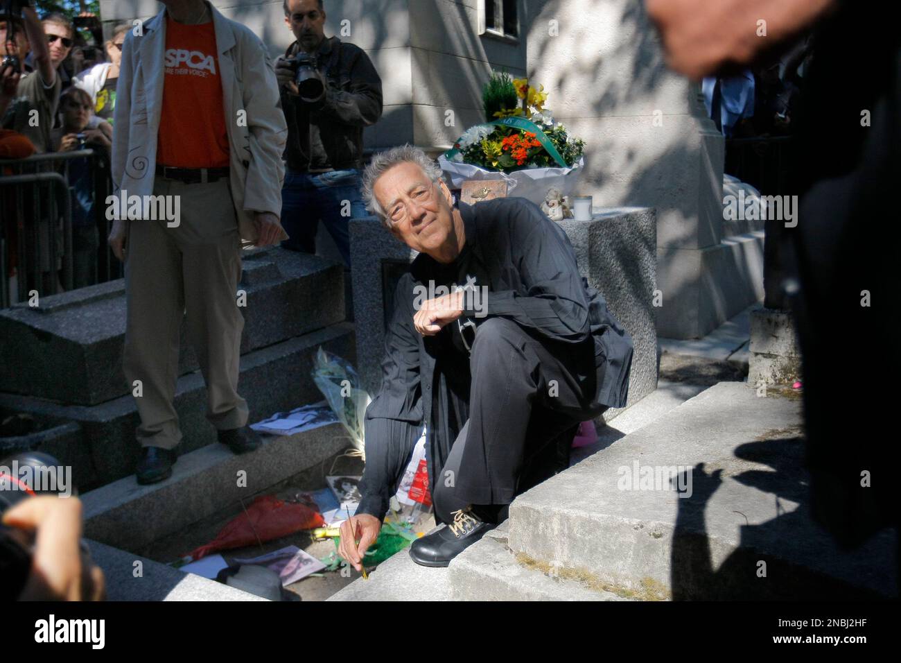 Former members of The Doors, Ray Manzarek, keyboard player, right, and