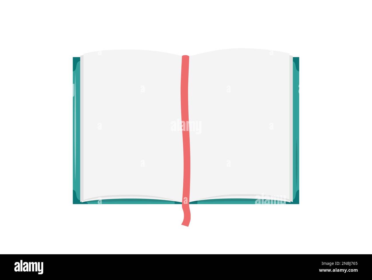 Livre ouvert vierge isolé. Illustration vectorielle à plat de pages de livre ou de bloc-notes vides. Vue de dessus. Elément de conception avec espace de copie. Illustration de Vecteur