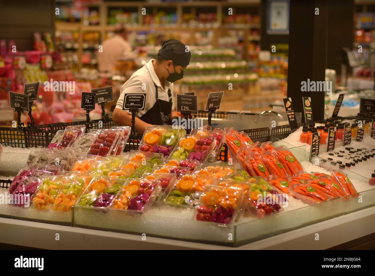 Exposition de fruits frais Central Festival Mall Pattaya Thaïlande Banque D'Images