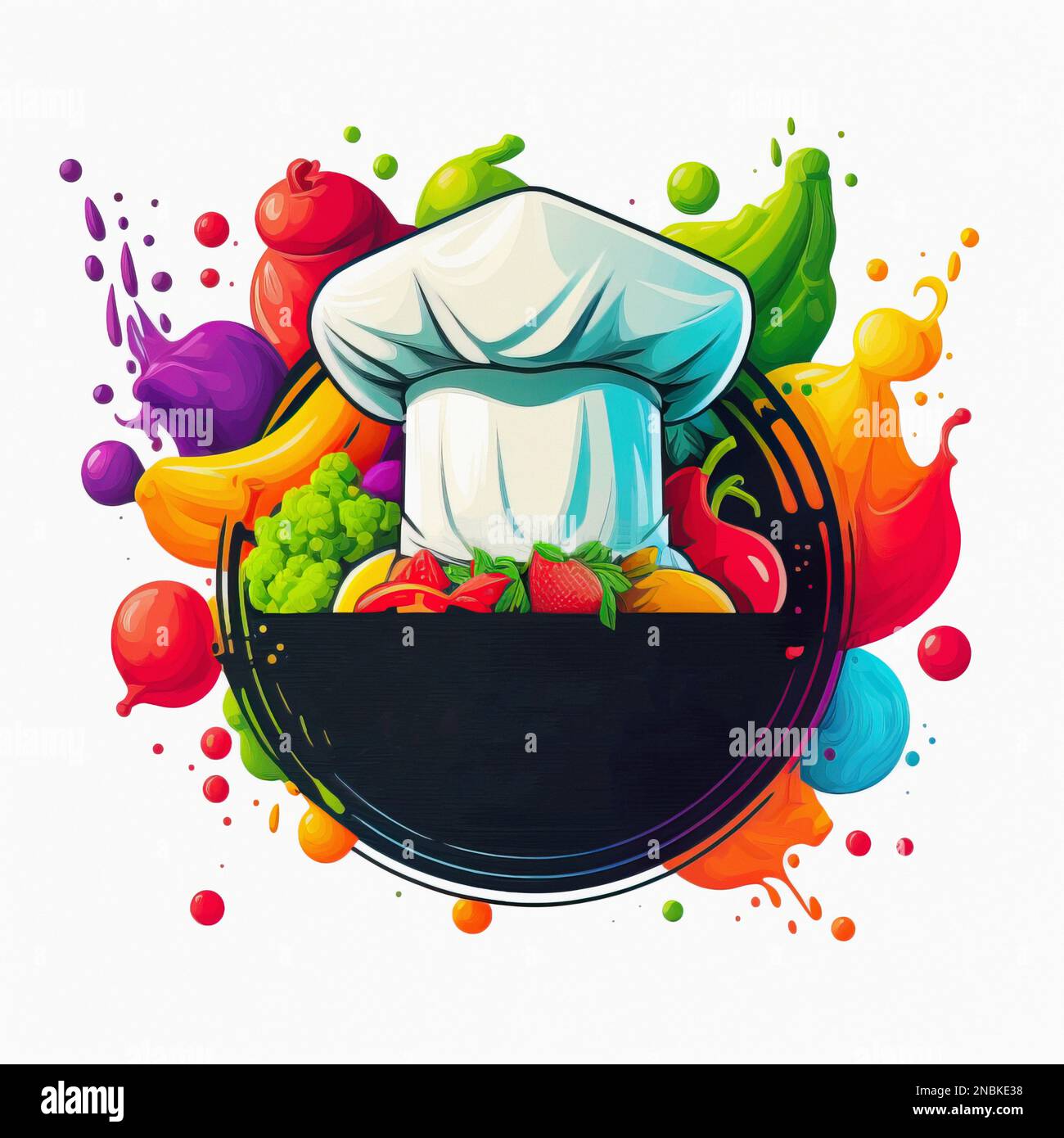 Logo de la société ou du canal. logo de dessin animé chefs sur fond blanc Banque D'Images