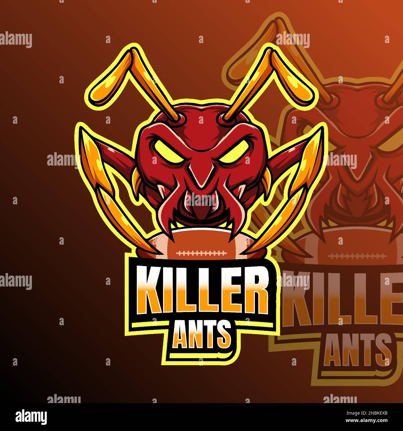 Badge de l'équipe du club de sport du logo animal de Killer Ants Illustration de Vecteur