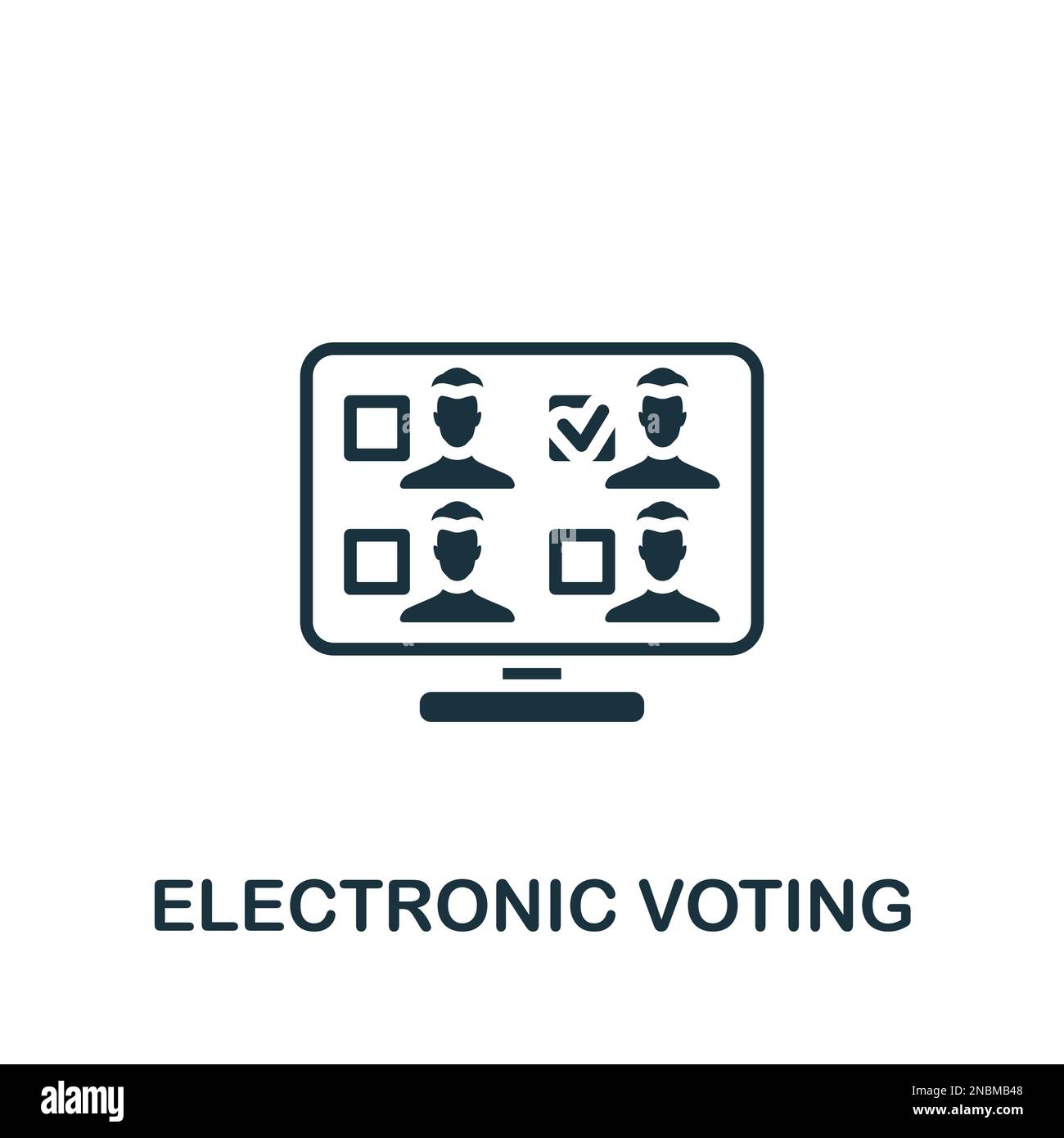 Icône de vote électronique. Affiche monochrome simple de la collection électorale. Icône de vote électronique pour logo, modèles, web design et infographies. Illustration de Vecteur