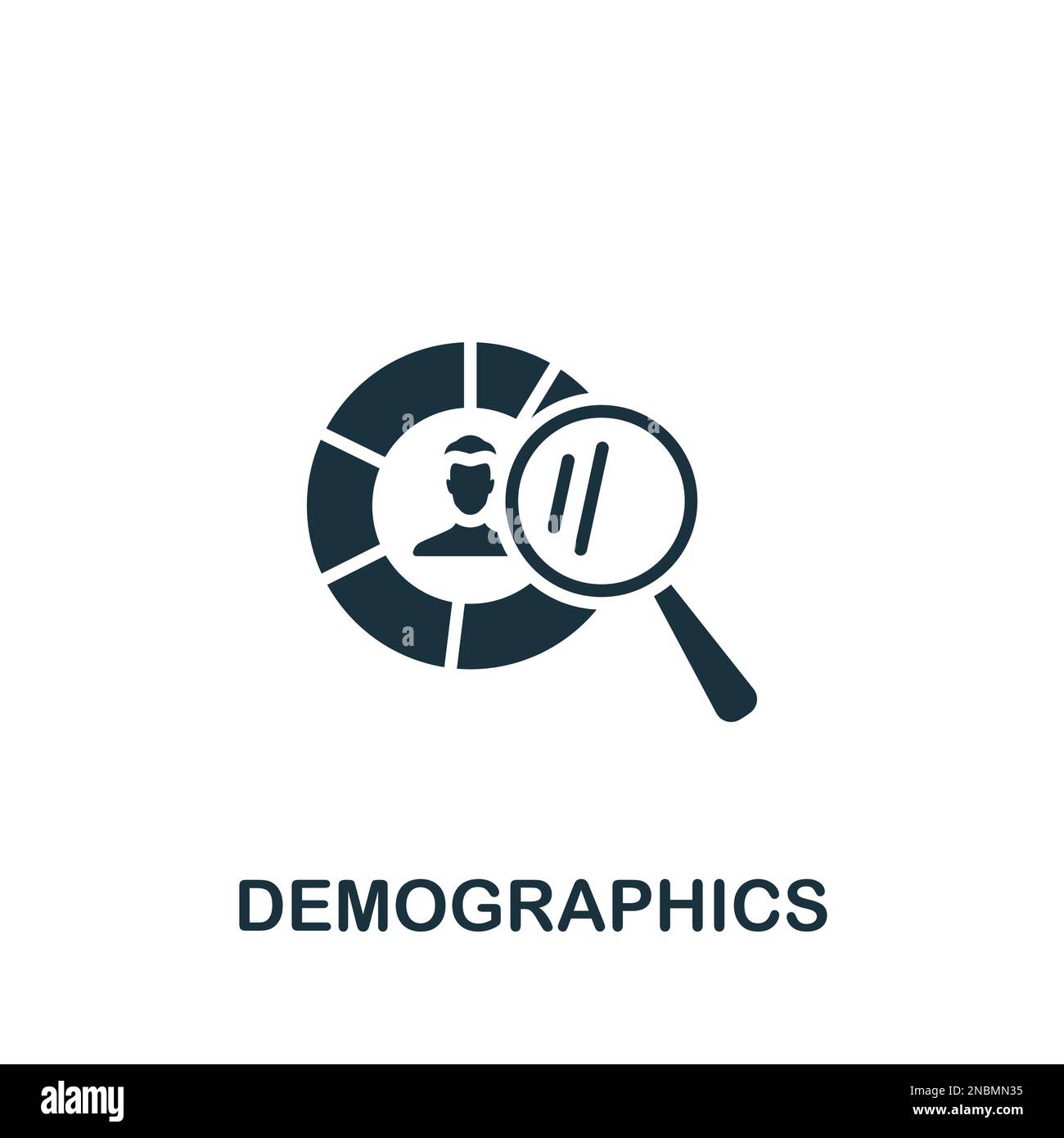 Icône des données démographiques. Affiche monochrome simple de la collection électorale. Icône de données démographiques pour le logo, les modèles, la conception Web et les infographies. Illustration de Vecteur