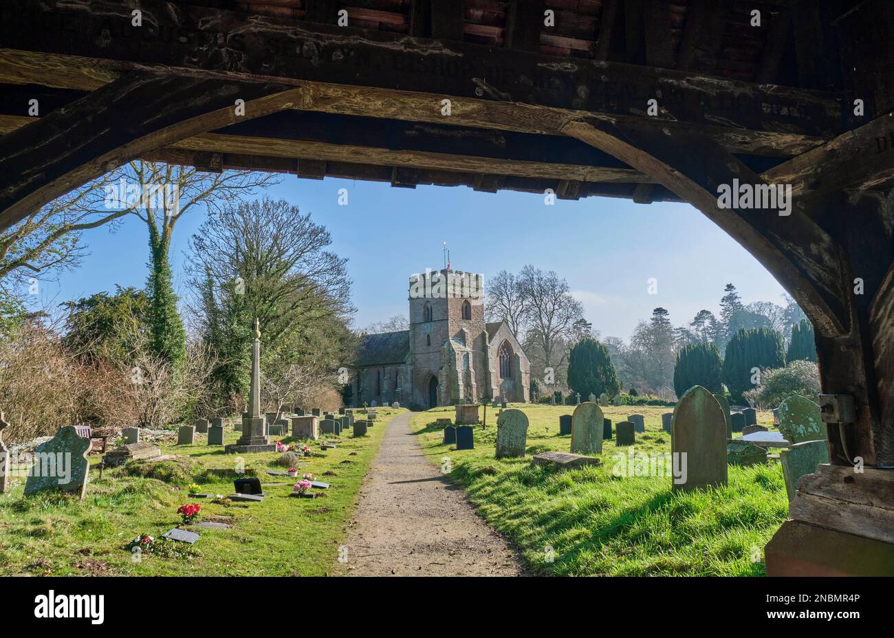 Église Sainte-Marie-la-Vierge, Bromfield, Ludlow, Shropshire Banque D'Images