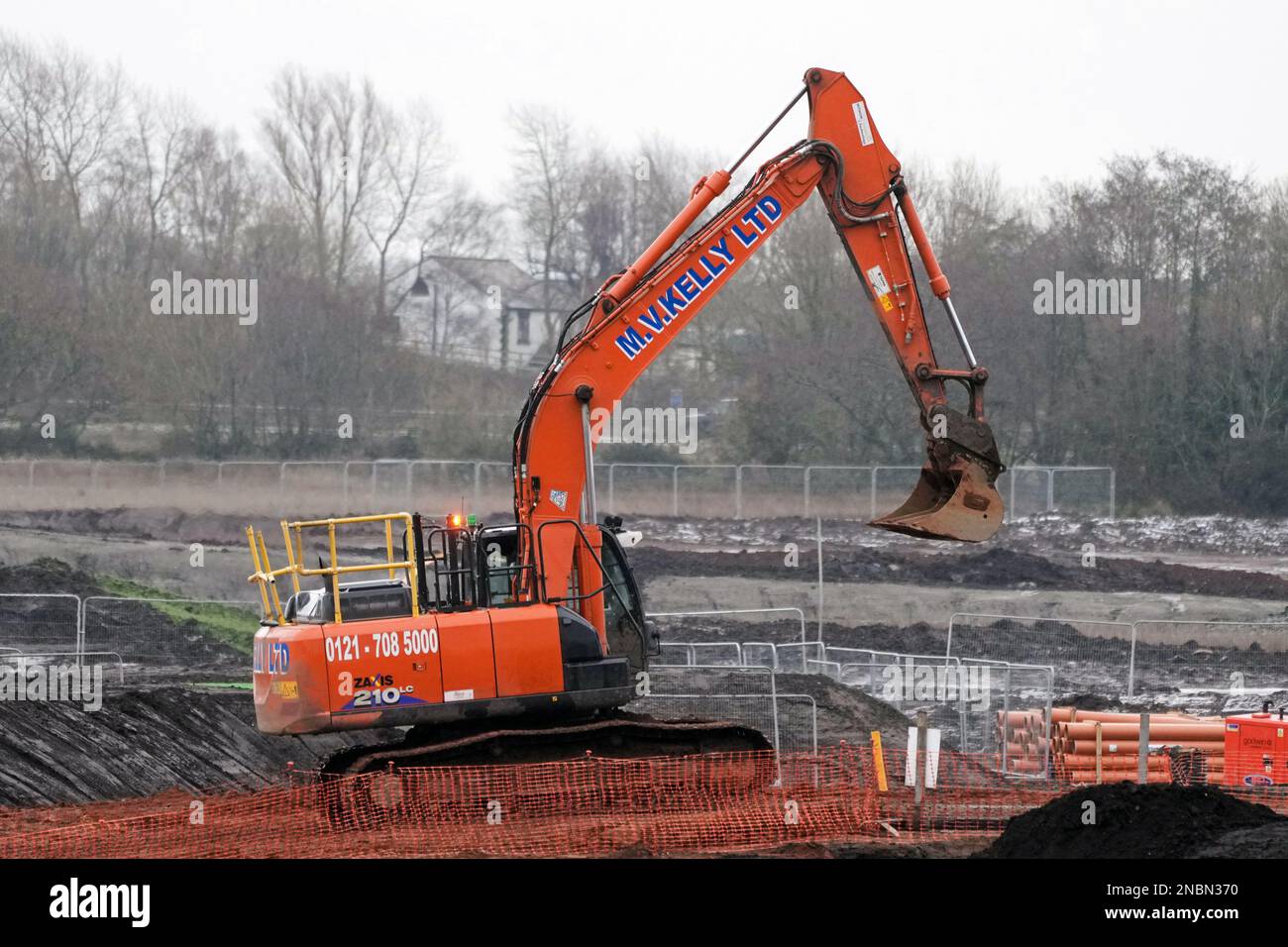 Poverty Lane Maghull. Sefton. Les travaux commencent sur la terre à l'est de Maghull. Un nouveau développement de logements est prévu.1700 maisons devraient être construites sur l'ancienne ceinture verte et actuellement sur un site agricole de haute qualité. Banque D'Images