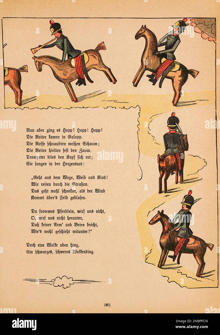 König Nussknacker und der arme Reinhold - King Nutcracker and Poor Reinhold de la version allemande originale du livre ' Das Struwwwwwelpeter-album : aus Bilderbüchern ' par Hoffmann, Heinrich, 1809-1894 Date de publication 1900 Publisher Frankfurt am main : Rütten & Loening [ Der Struwelpeter (« Peter à tête de robinet » ou « Peter de poignard ») est un livre pour enfants allemand de Heinrich Hoffmann publié en 1845. Il comprend dix histoires illustrées et rimées, principalement sur les enfants. Chacun a une morale claire qui démontre les conséquences désastreuses des mauvais comportements d'une manière exagérée.[1] le titre de la première histoire p Banque D'Images