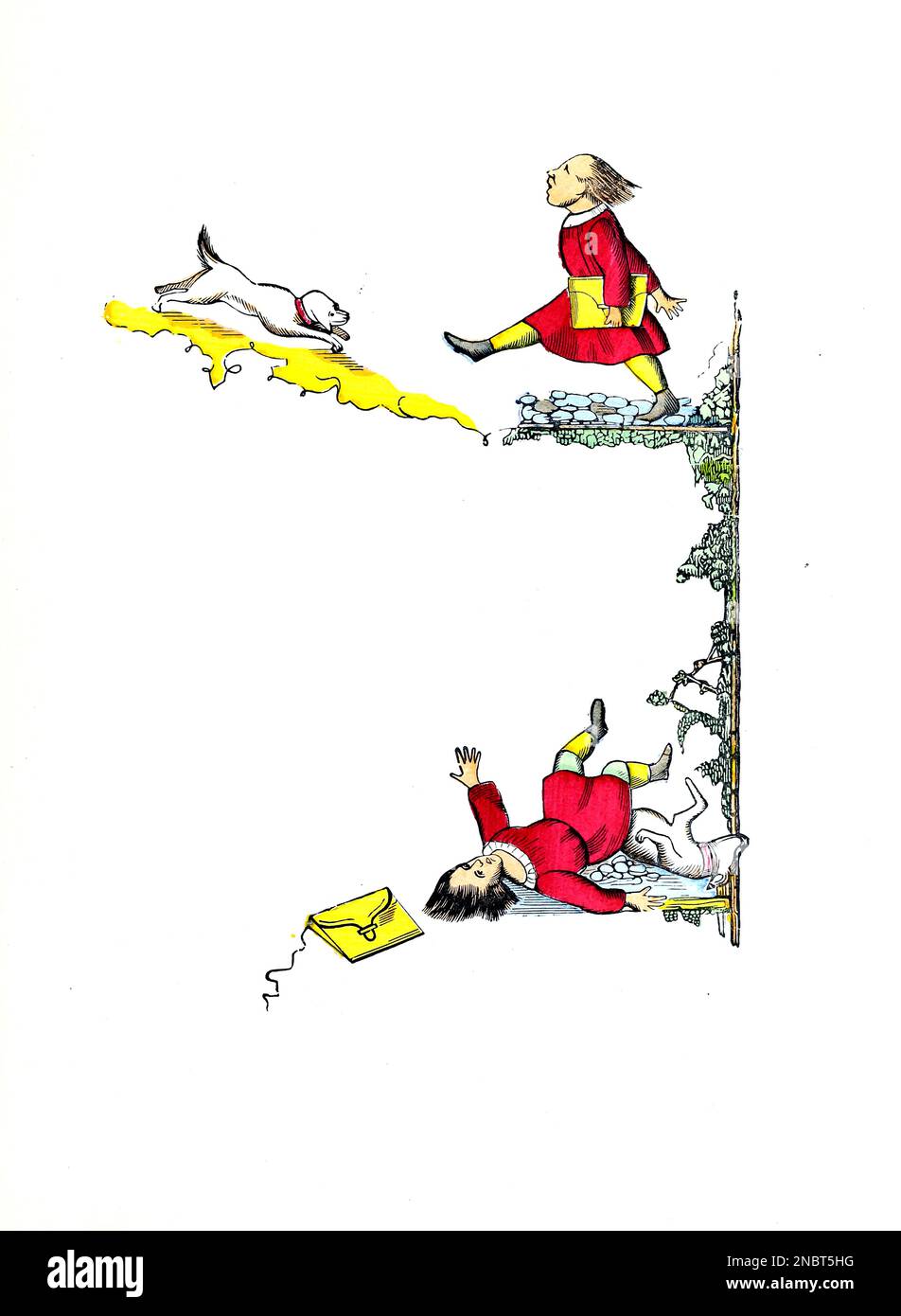L'histoire de Johnny Head-in-Air de la version allemande originale du livre ' Der Struwwwelpeter : oder lustige Geschichten und drollige Bilder : für Kinder von 3-6 Jahren ' [ Shockheady Peter : ou histoires drôles et images drôles : Pour les enfants à partir de 3-6 ans ] par Hoffmann, Heinrich, 1809-1894 Date de publication 1879 Éditeur Philadelphie : Kohler Pub Co Banque D'Images