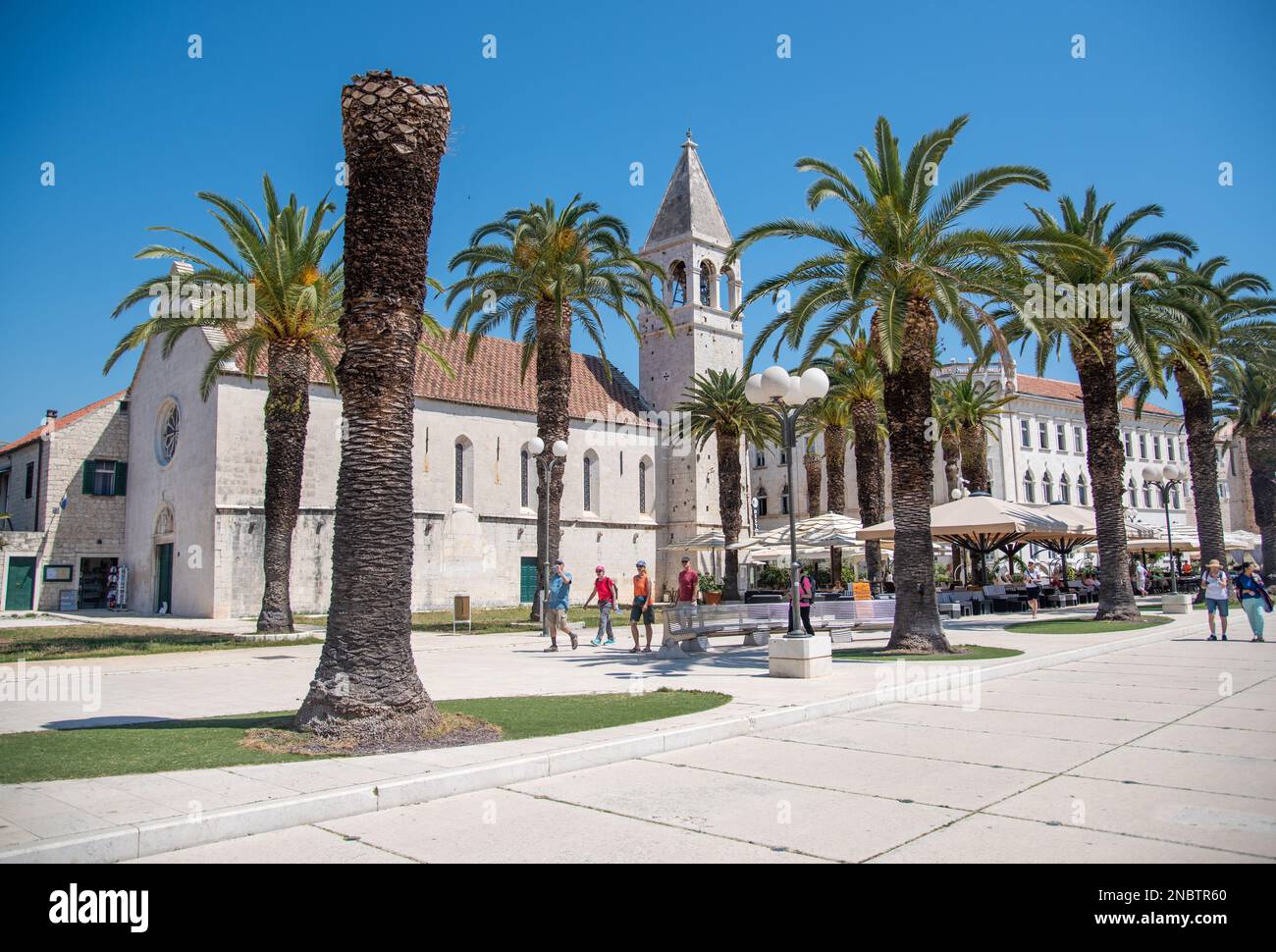 Front de mer et ancienne ville de Trogir, Croatie Banque D'Images