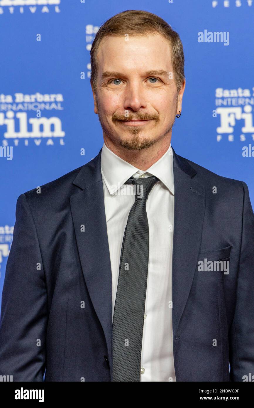 Adrien Morot – coiffure/maquillage (la baleine) arrive à l'événement de tapis rouge du Festival international du film de Santa Barbara 2023 en recevant le prix Variety Artisan au Arlington Theatre on 13 février 2023 à Santa Barbara, CA. (Photo de Rod Rolle/Sipa USA) Banque D'Images