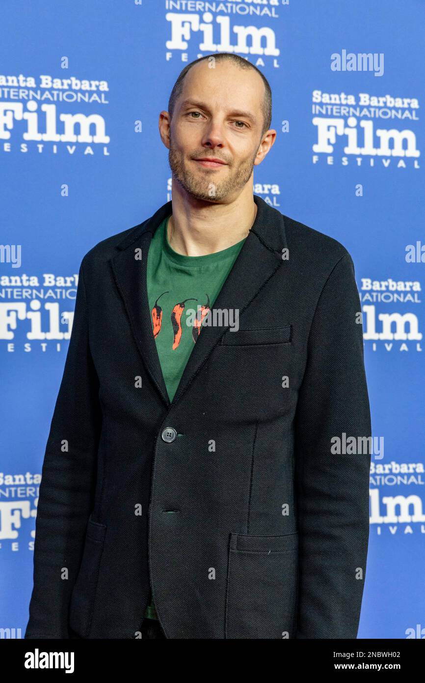 Santa Barbara, États-Unis. 13th févr. 2023. Markus Stemler - Sound Designer (tout calme sur le front occidental) arrive à l'événement de tapis rouge du Festival international du film de Santa Barbara 2023 en recevant le prix Variety Artisans au Arlington Theatre on 13 février 2023 à Santa Barbara, CA. (Photo de Rod Rolle/Sipa USA) Credit: SIPA USA/Alay Live News Banque D'Images