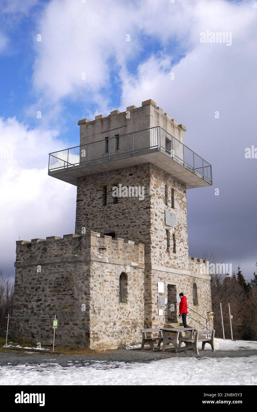 La tour d'observation d'Irottko dans les collines de Koszeg, à la frontière de l'Autriche et de la Hongrie Banque D'Images