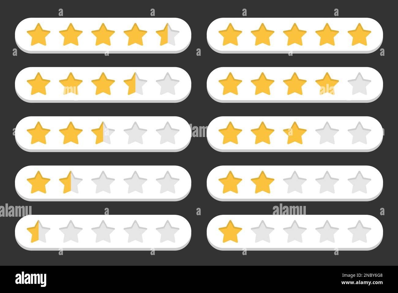 Ensemble d'étoiles évaluation client dans une conception plate Illustration de Vecteur