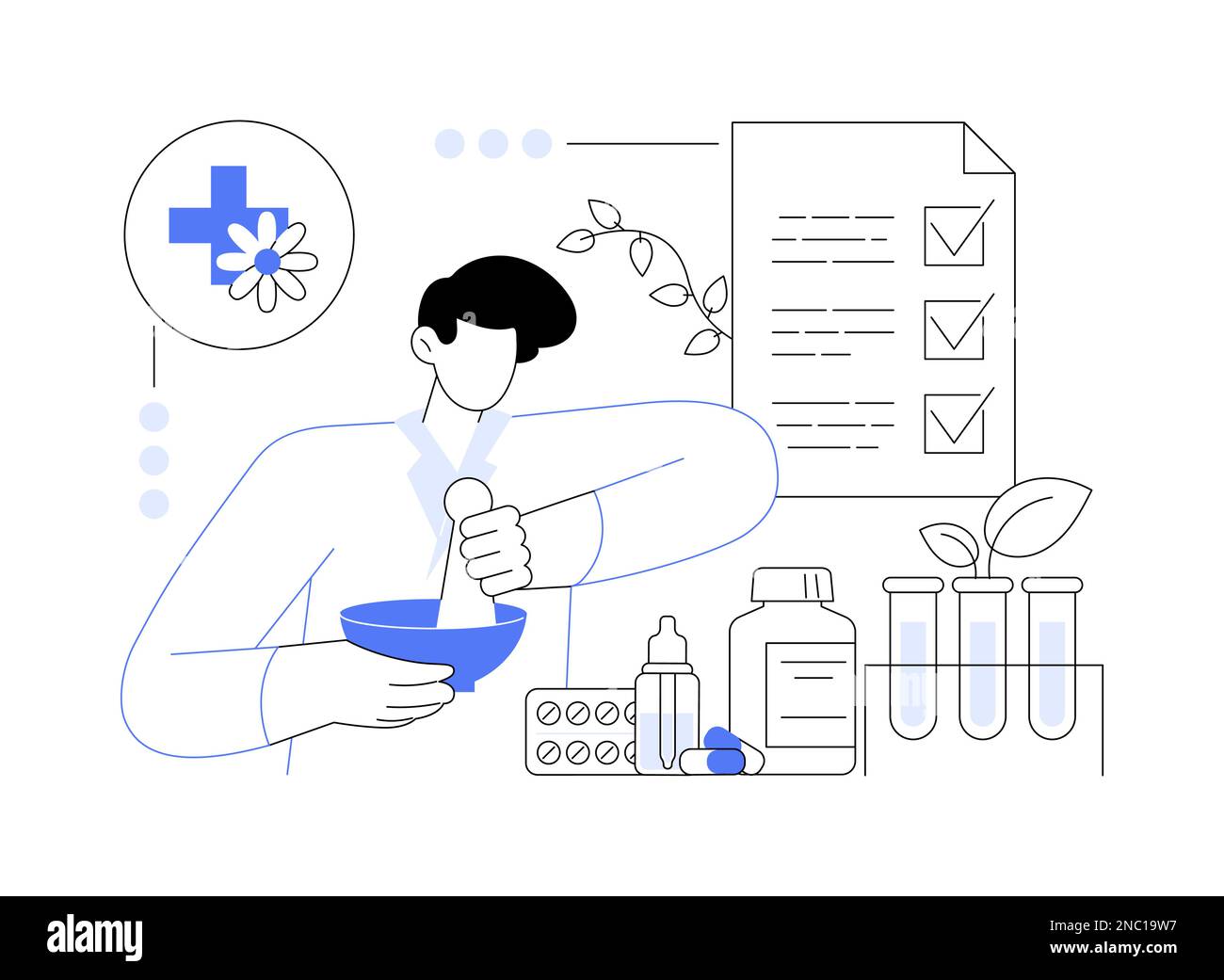 Illustration du vecteur de concept abstrait de l'homéopathie. Illustration de Vecteur