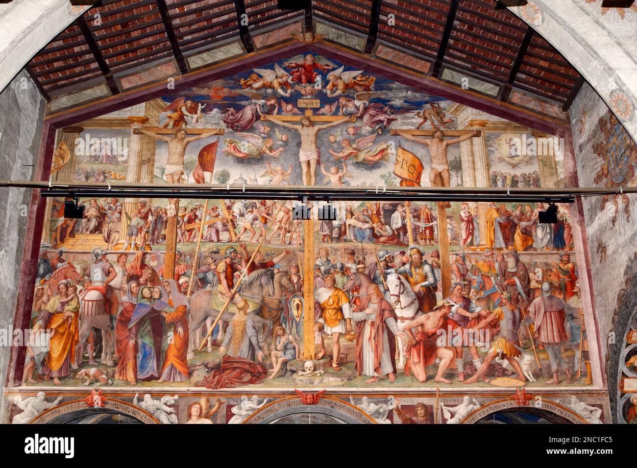 Passion et crucifixion, 1529 AD (par Bernardino Luini, disciple de Léonard) - Église de Santa Maria degli Angioli, Lugano, Suisse Banque D'Images