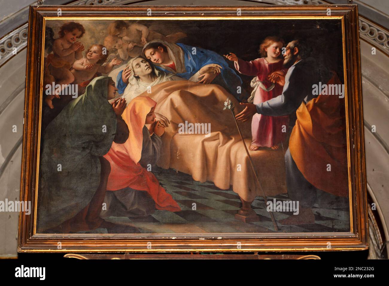 Vie de Sainte Anne, mère de Sainte Marie - la mort de Sainte Anne - Santo Stefano Maggiore (Saint Stephan à Brolo) - Milan - Italie Banque D'Images