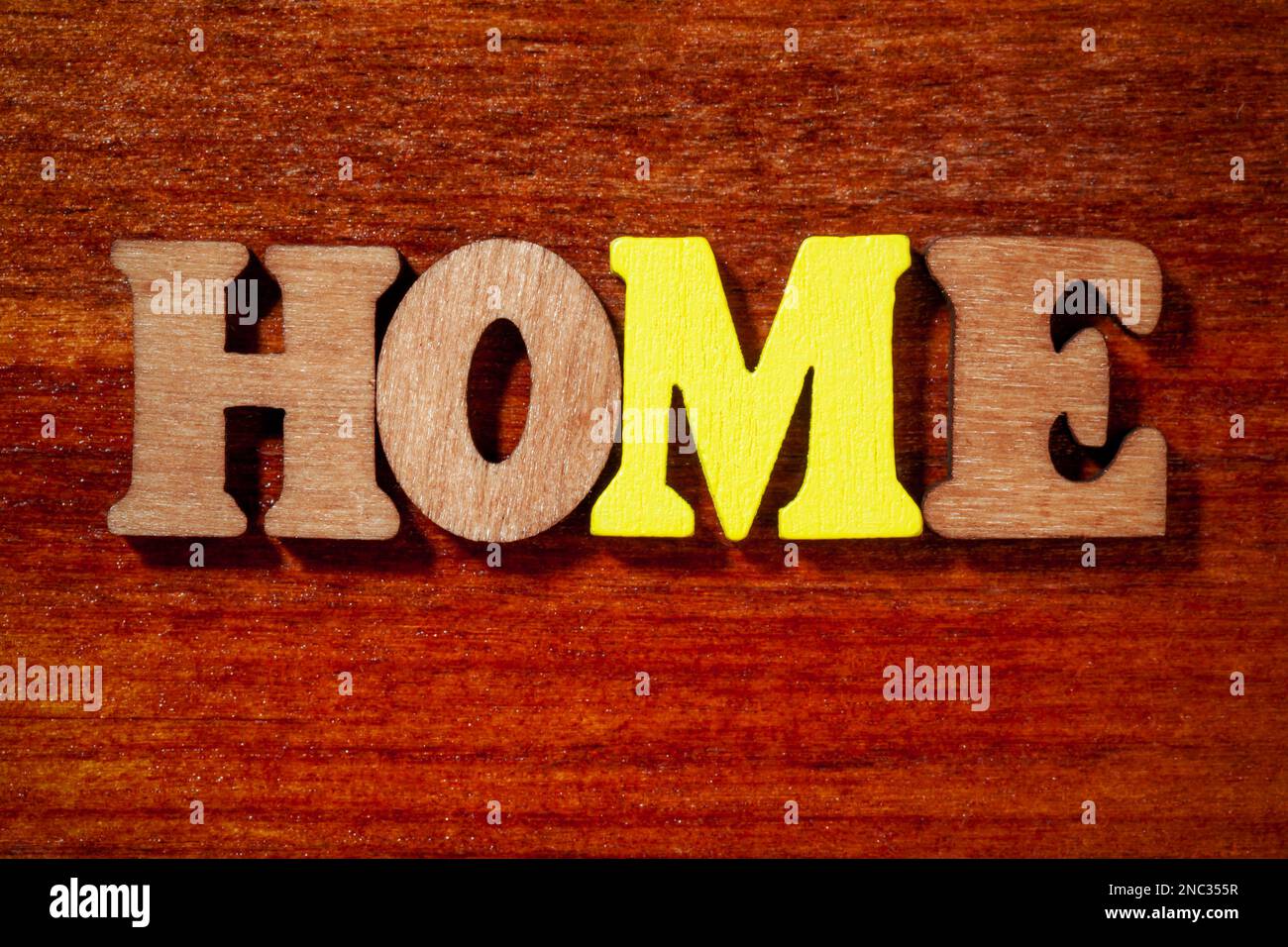 Accueil - gros plan d'un seul mot Banque D'Images