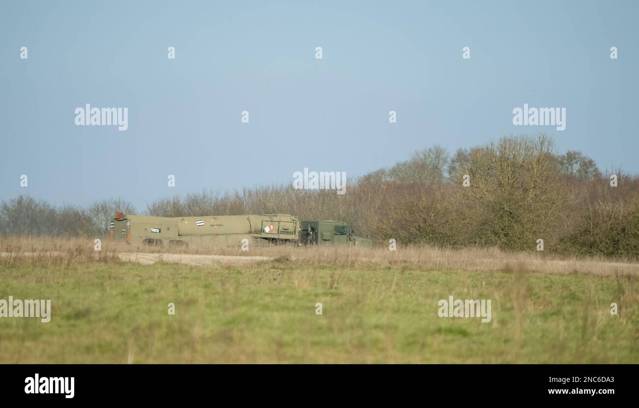 L'unité de l'armée britannique soutient le pétrolier en action dans le cadre d'un exercice militaire Banque D'Images