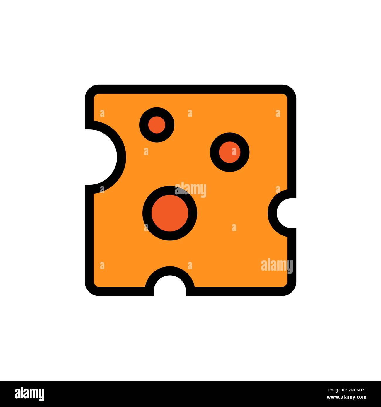 Ligne d'icône de fromage isolée sur fond blanc. Icône fine et plate noire sur un style moderne. Symbole linéaire et contour modifiable. Simple et performant Illustration de Vecteur