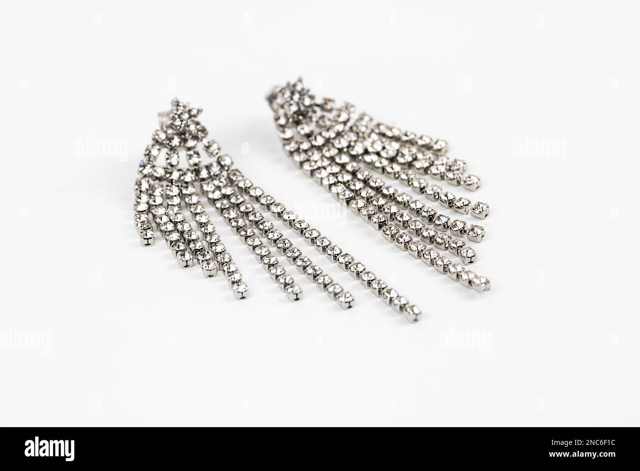 Boucles d'oreilles en strass Banque D'Images
