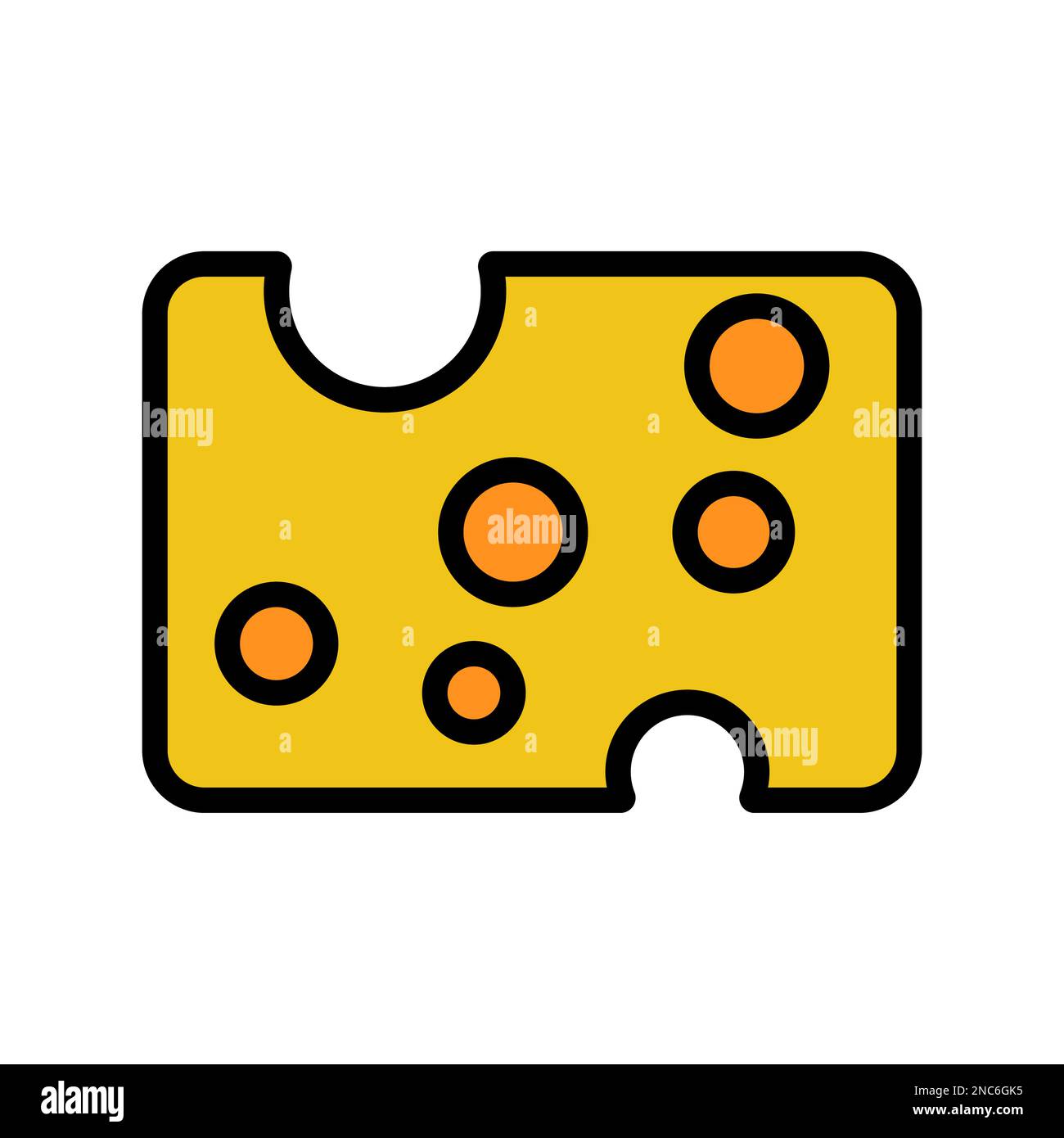 Ligne d'icône de fromage isolée sur fond blanc. Icône fine et plate noire sur un style moderne. Symbole linéaire et contour modifiable. Simple et performant Illustration de Vecteur