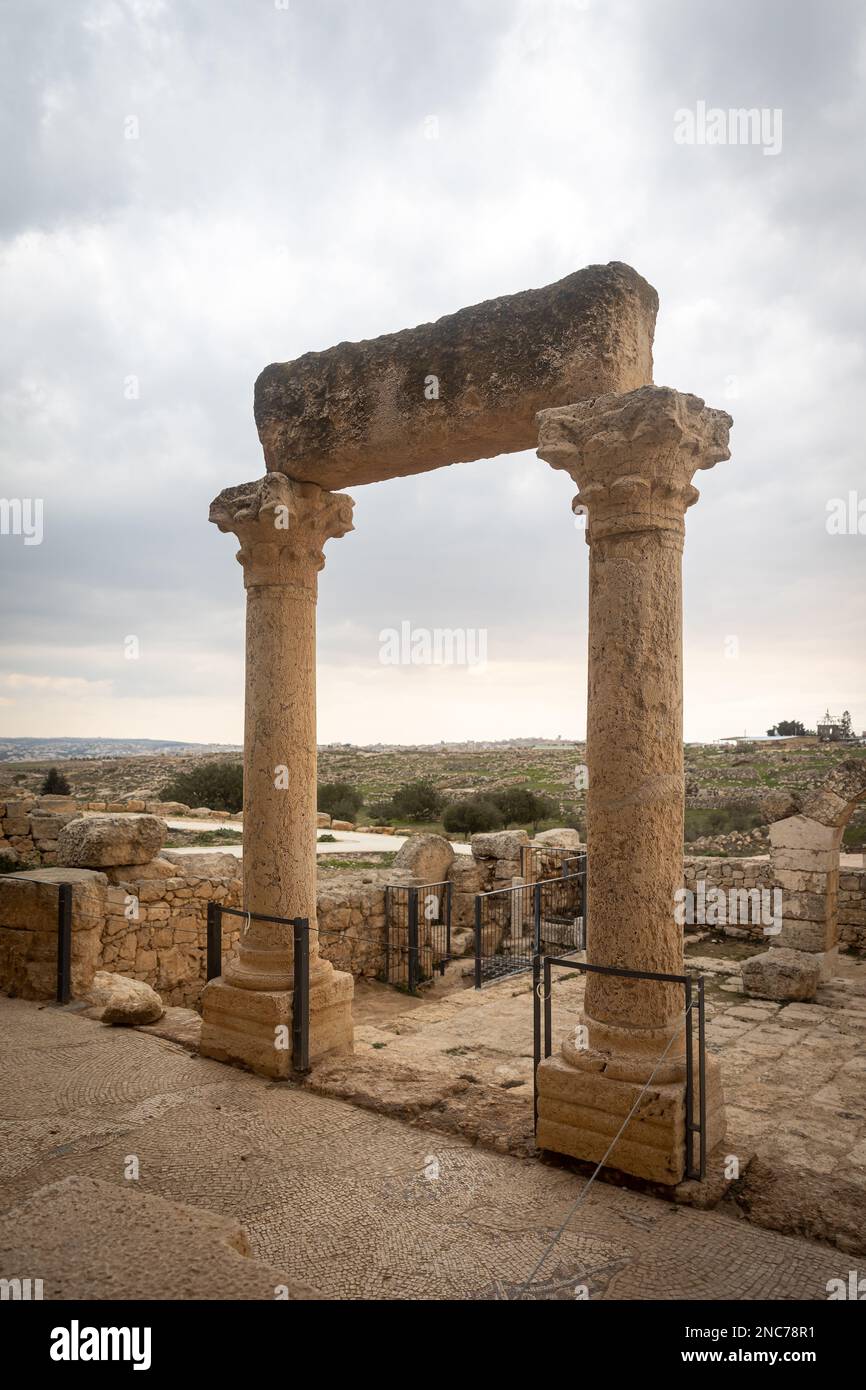 Khirbet Susya est un village palestinien en Cisjordanie. Israël - 13.02.2023, ruines de l'ancienne colonie juive de Susiya dans les Highlands d'Hébron Banque D'Images