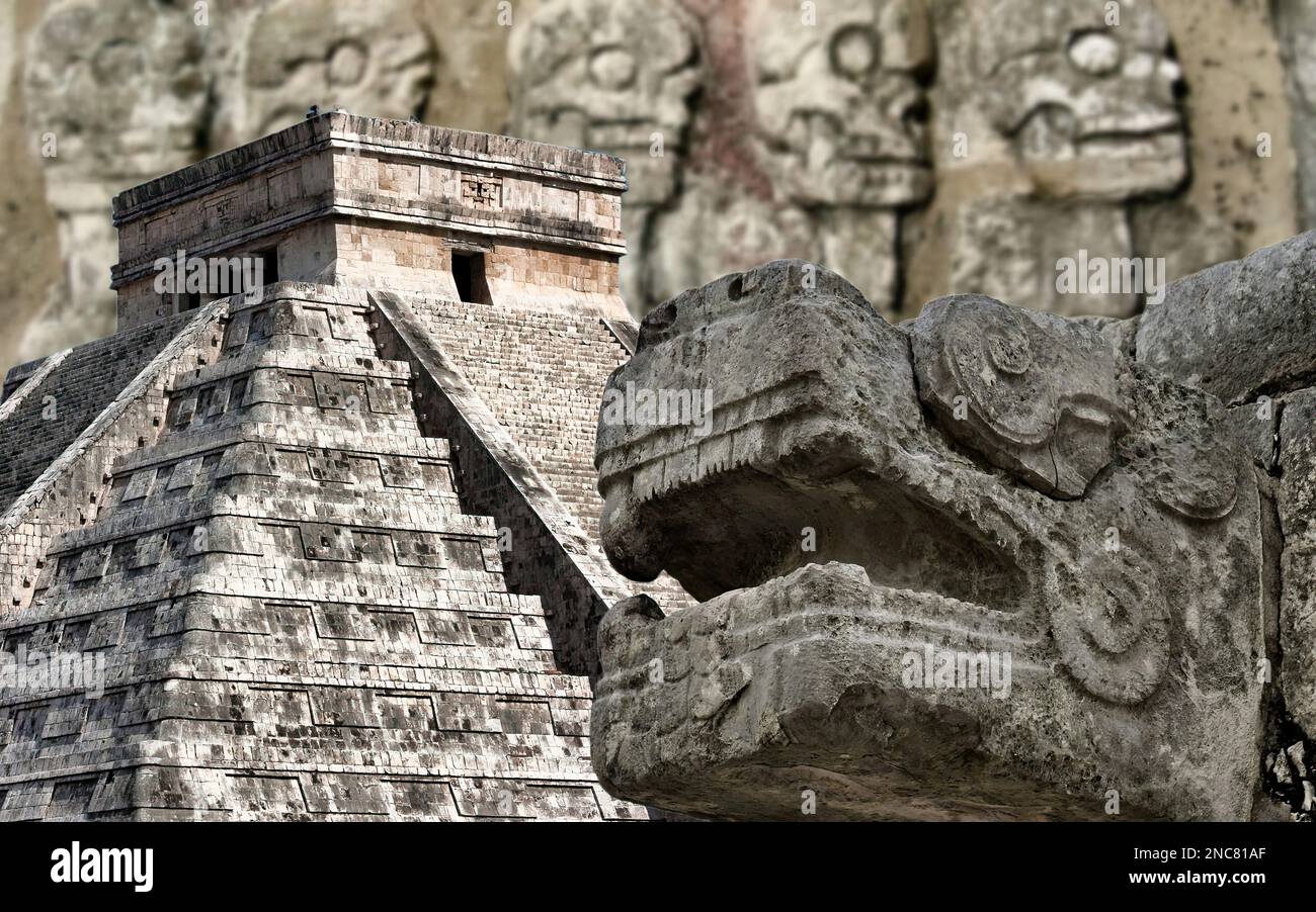 Chichen Itza était un important centre religieux et politique maya situé à Yucatán, au Mexique. Banque D'Images