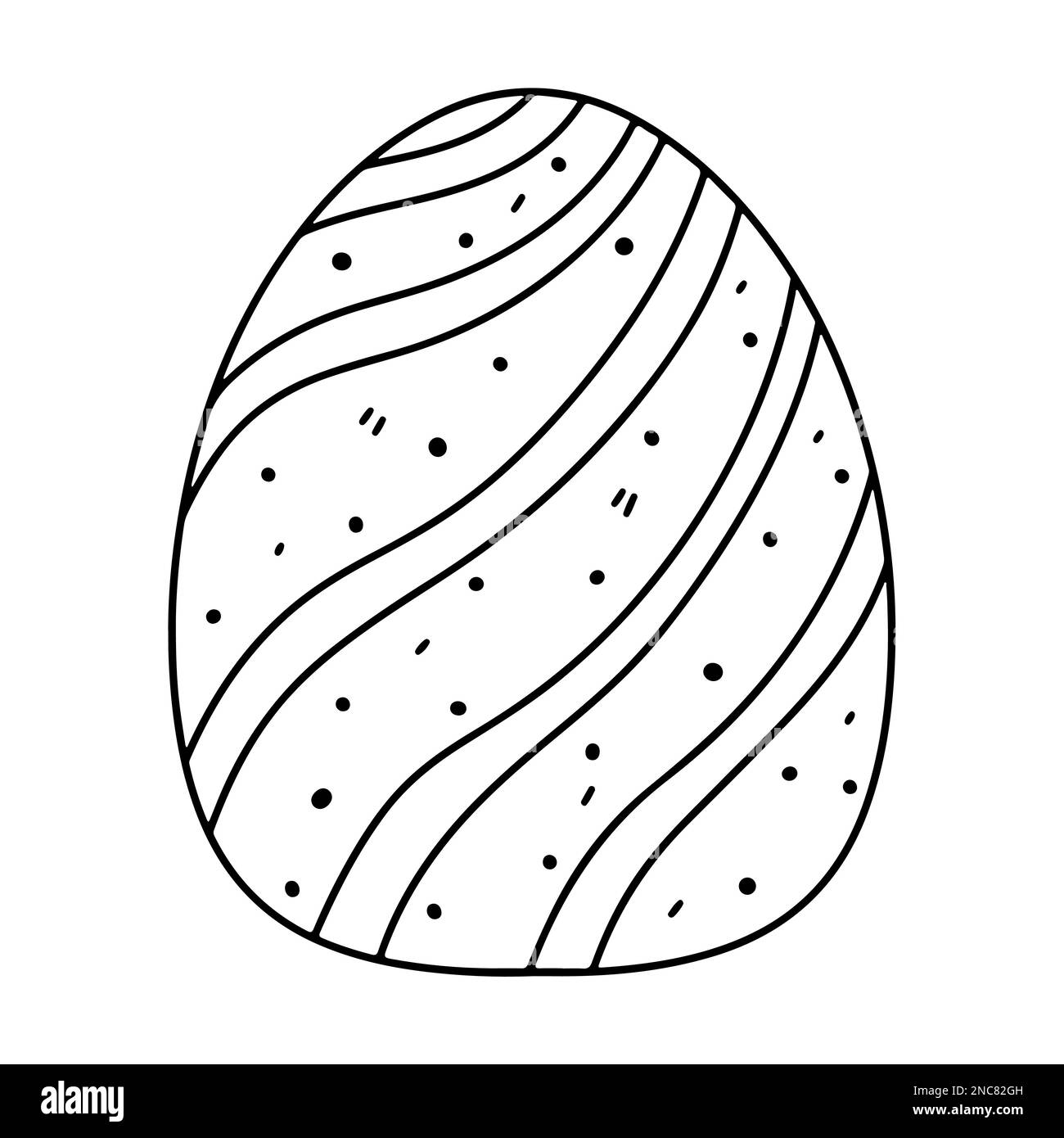 Œuf de Pâques en forme de doodle dessiné à la main. Livre de coloriage pour enfants. Illustration de Vecteur