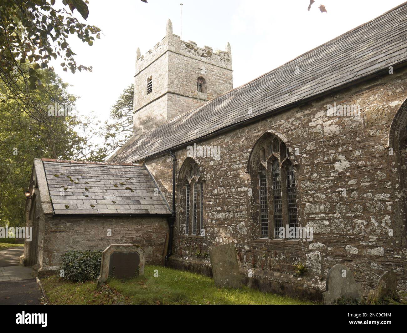 Entrée à l'église St Teath, Cornwall, Royaume-Uni Banque D'Images