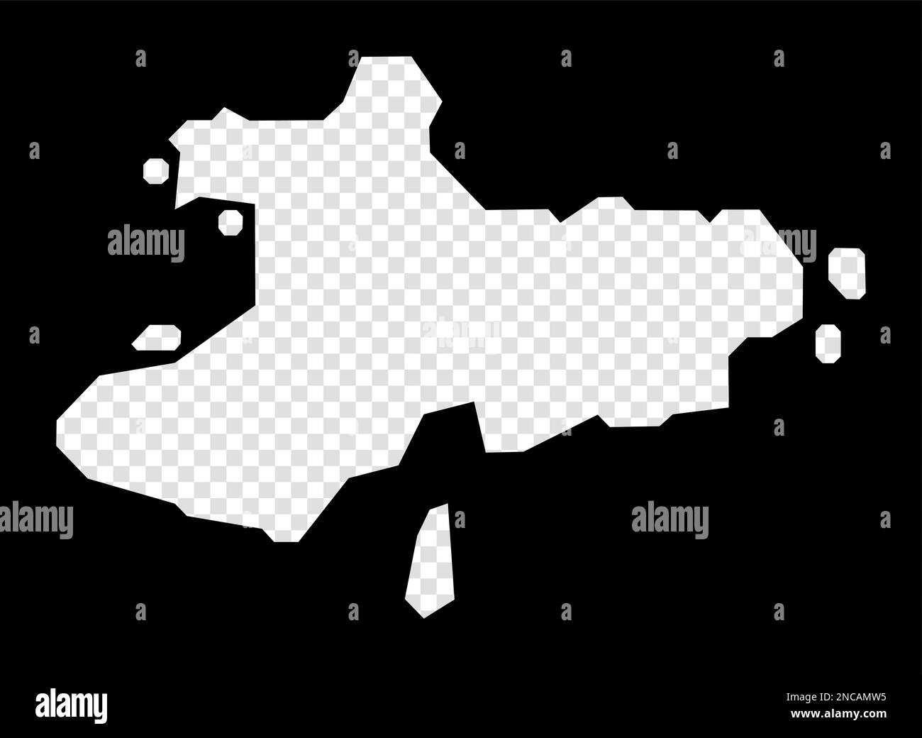 Carte au pochoir de Union Island. Carte transparente simple et minimale de Union Island. Rectangle noir avec forme de coupe de la zone. Illustration de Vecteur