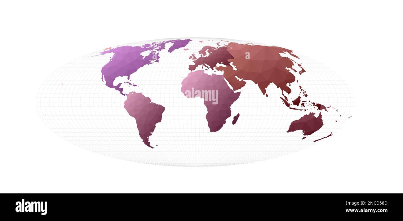 Vecteur de carte du monde. Projection Bromley. Illustration vectorielle élégante. Illustration de Vecteur