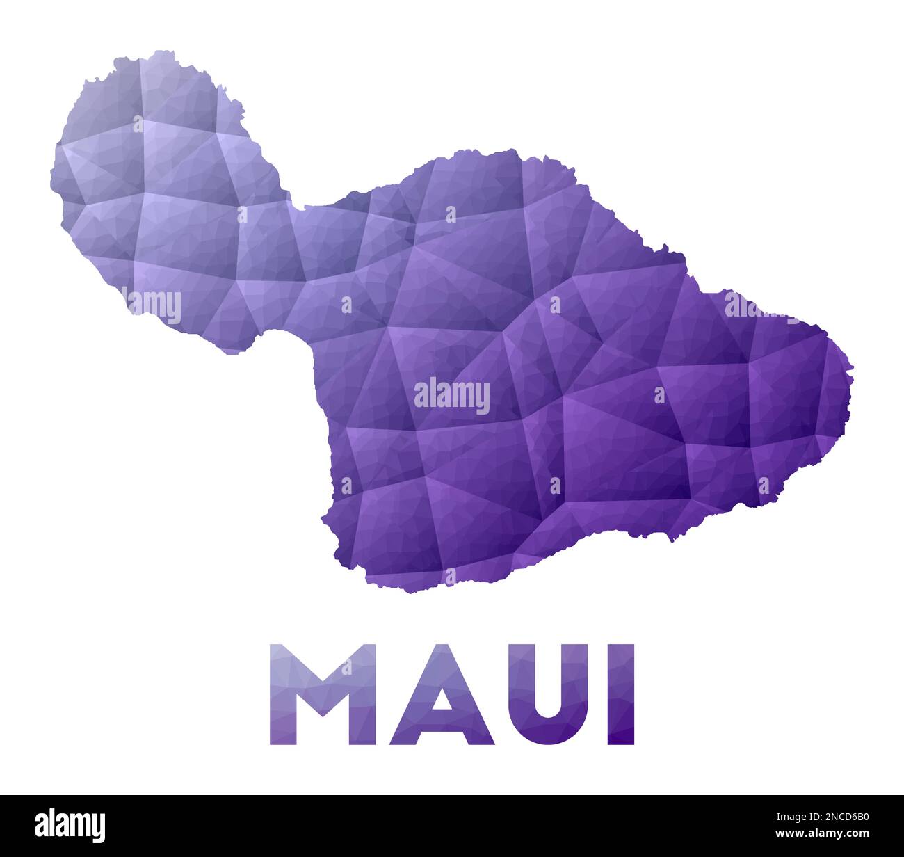Carte de Maui. Illustration poly basse de l'îlot. Motif géométrique violet. Illustration de vecteur polygonal. Illustration de Vecteur